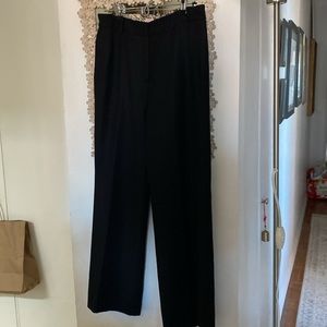 Lela Rose Black 100% Wool Pants The Perfect Basic Trouser EUC Silk Lining